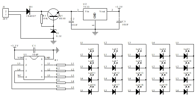 流水燈電路圖